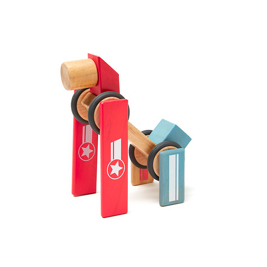 Daredevil <br>Magnetic Wooden Blocks <br>Stunt Team, 12 pieces - Natural CuteNest