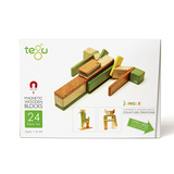 Magnetic Wooden Blocks 24-Piece Set - Natural CuteNest