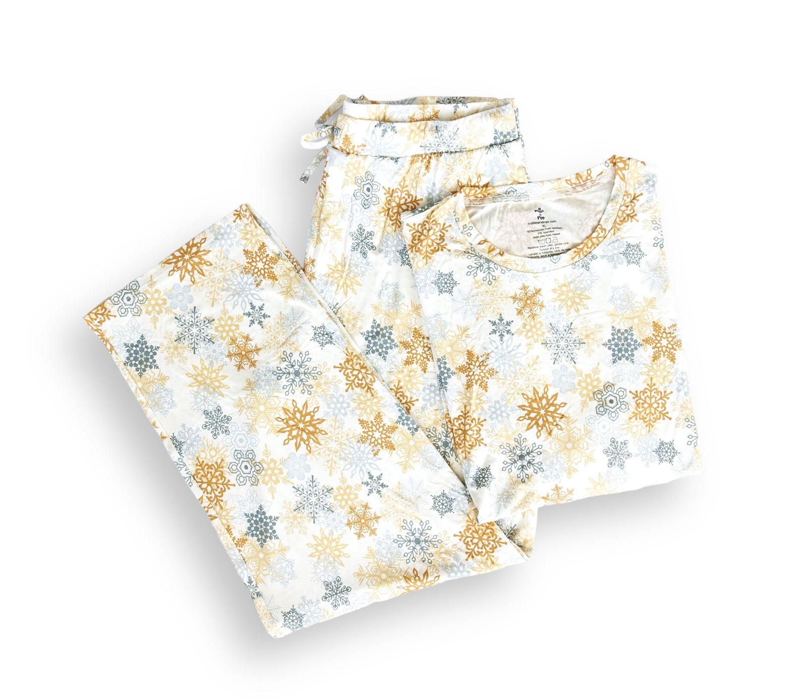 Men's Pajama Set in Snowflakes - Natural CuteNest