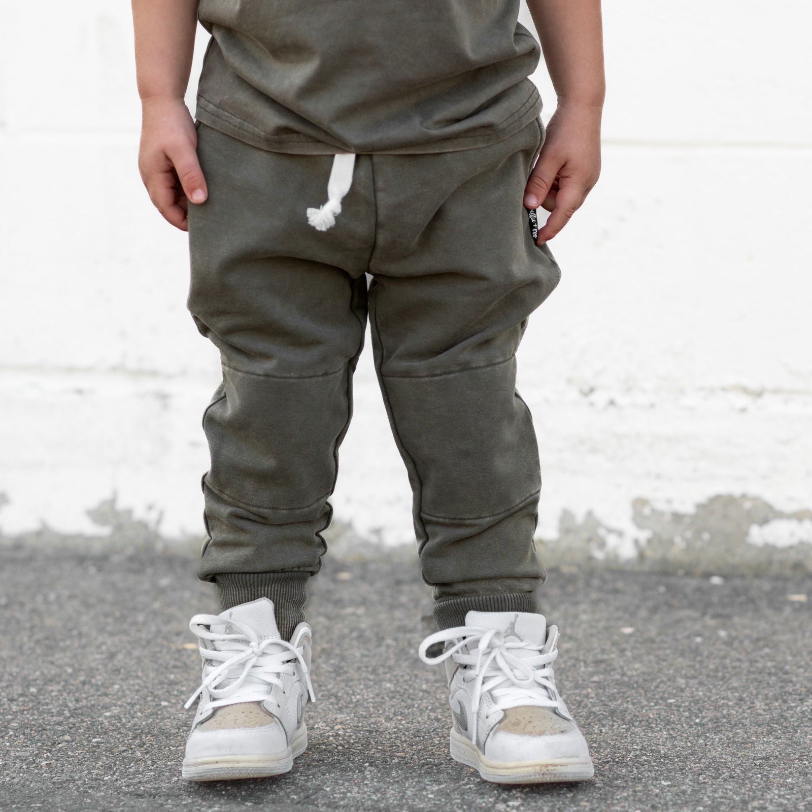 Moss Snow Wash French Terry Joggers - Natural CuteNest