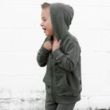 Moss Snow Wash Zip Hoodie - Natural CuteNest