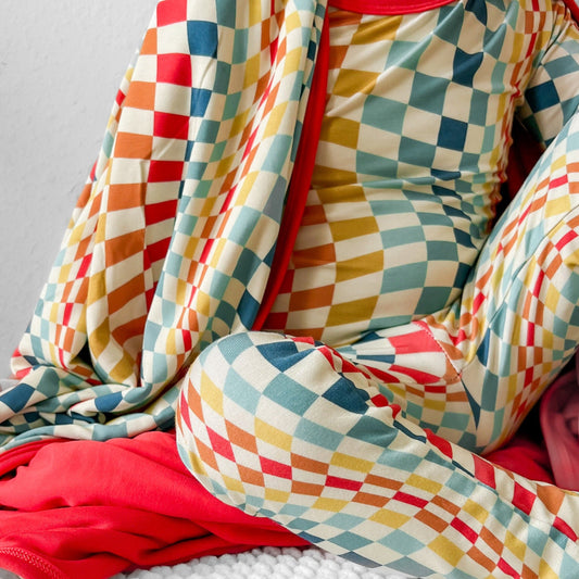 3-Layer Oversized Cozy Blanket - Groovy Check