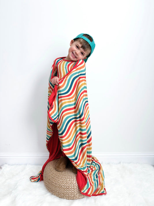 3-Layer Oversized Cozy Blanket - Groovy Wave