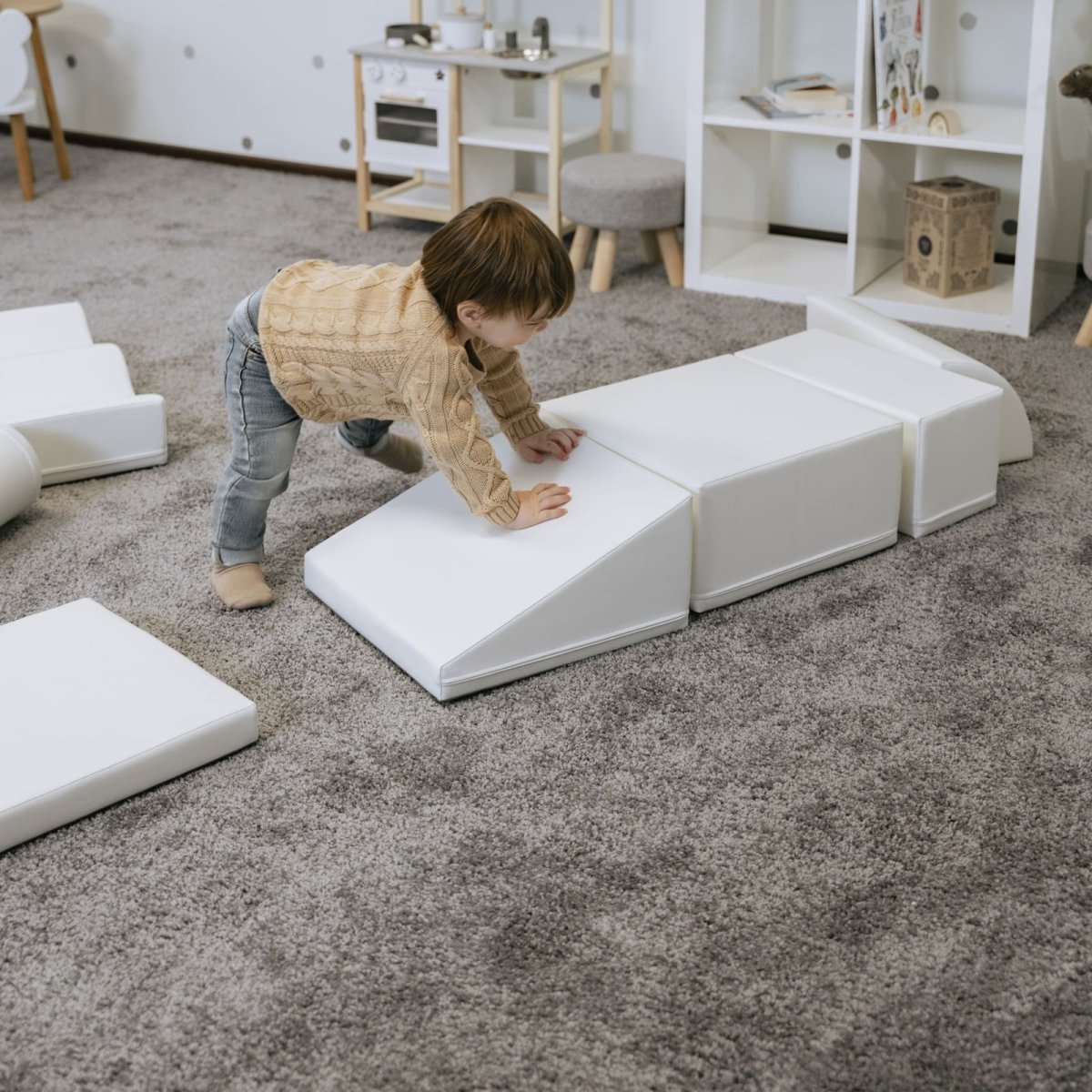 Soft Play Activity Set - Discoverer-Climber-IGLU Soft Play-white-M (39.4"x31.6")-Natural CuteNest