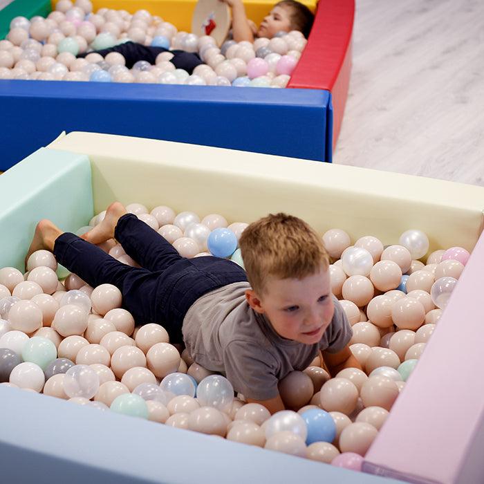 Soft Play Square Ball Pit - Ball Play Heaven-Ball Pit-IGLU Soft Play-white-Natural CuteNest