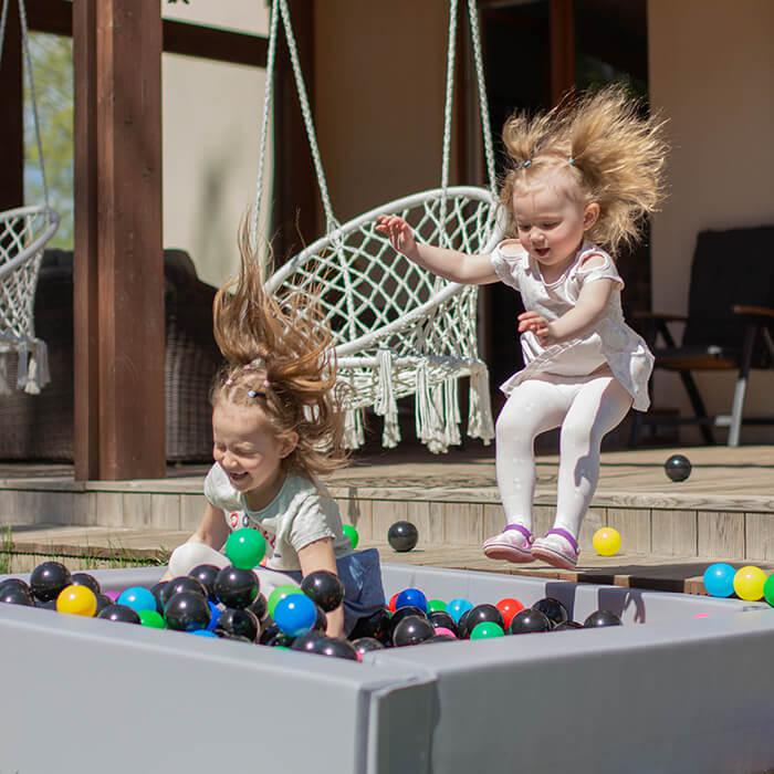 Soft Play Square Ball Pit - Ball Play Heaven-Ball Pit-IGLU Soft Play-white-Natural CuteNest