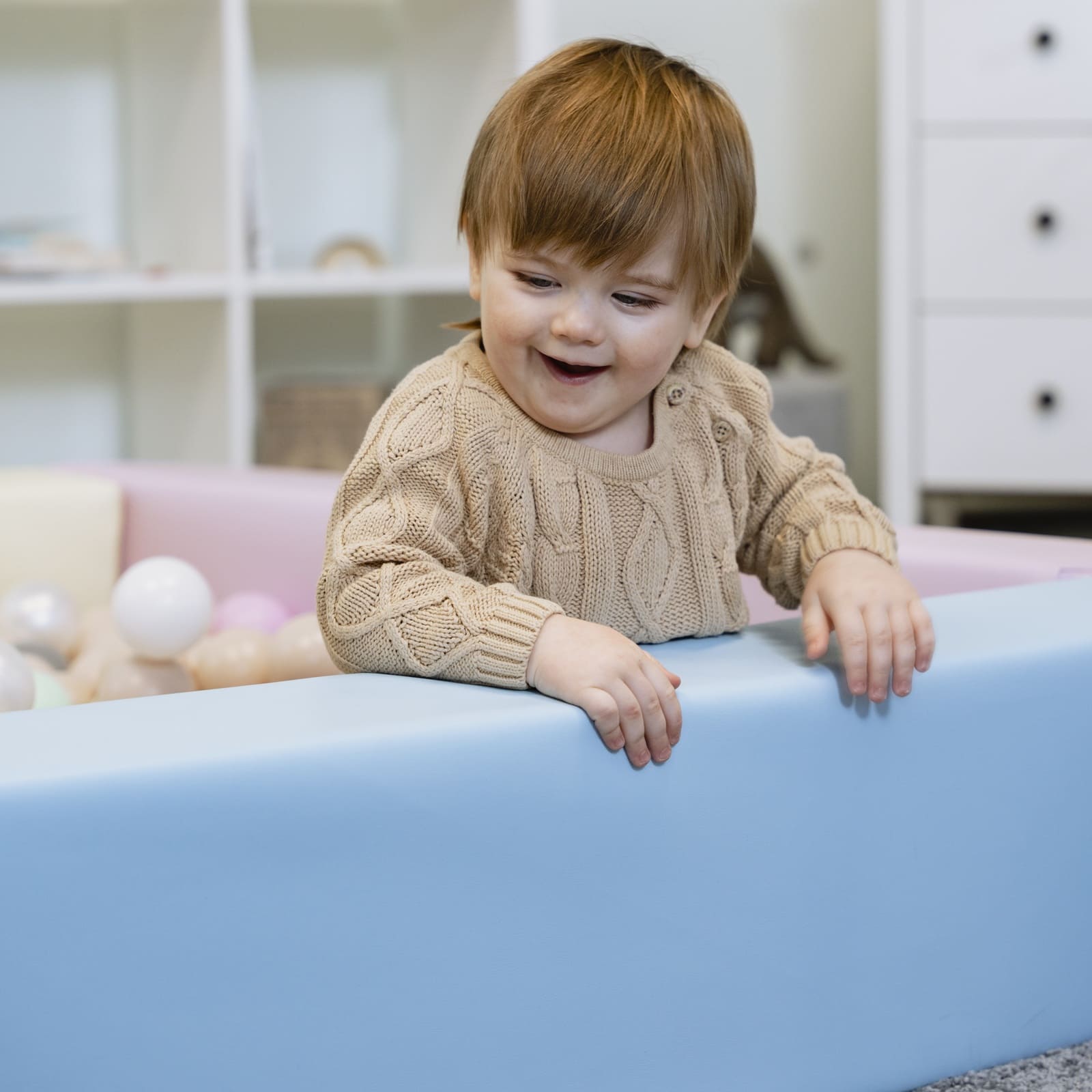 Soft Play Square Ball Pit - Ball Play Heaven-Ball Pit-IGLU Soft Play-white-Natural CuteNest