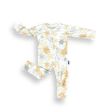 Zip Romper in Snowflakes - Natural CuteNest