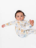 Zip Romper in Snowflakes - Natural CuteNest